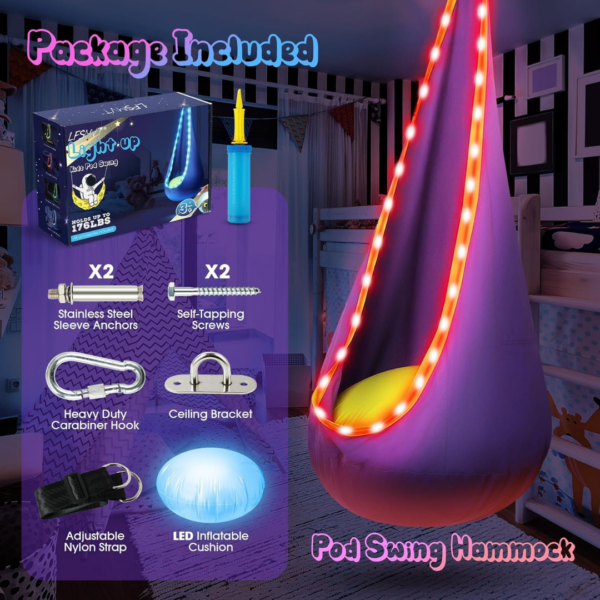 ⁦ערסל קפסולה עם תאורת LED – חוויית חיבוק מרגיעה לילדים!⁩ – תמונה ⁦4⁩