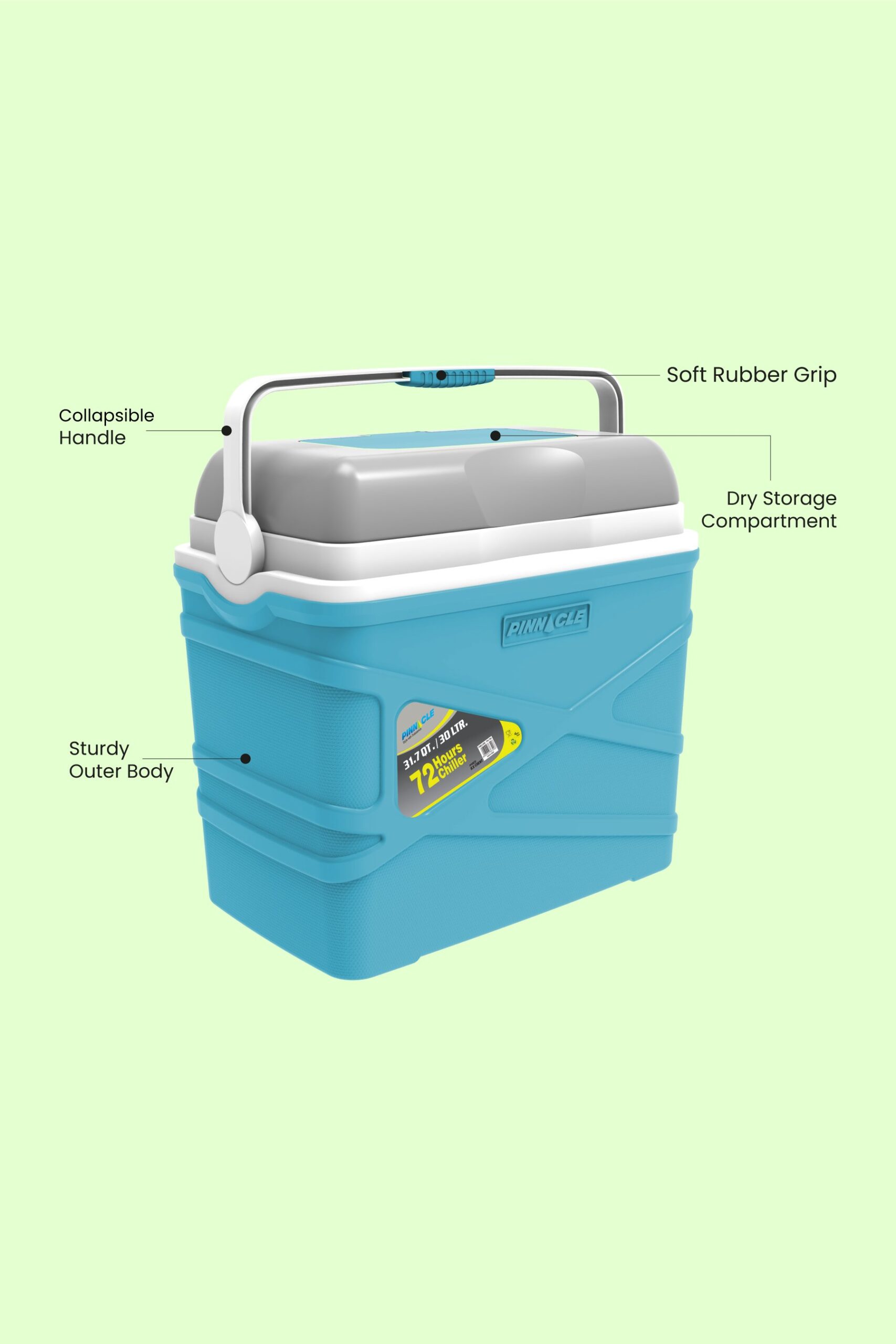 צידנית קשיחה Pinnacle PASCO 30L – שומרת קור עד 72 שעות – תמונה 6